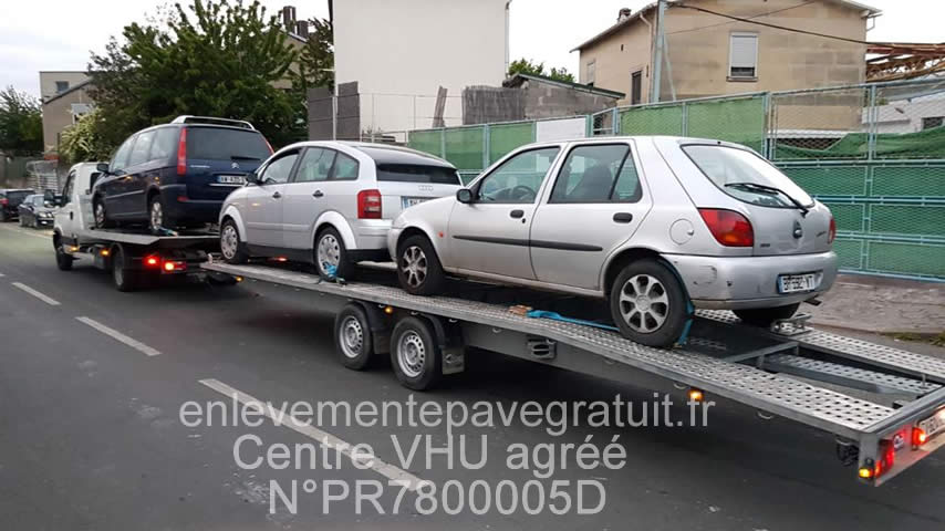 Enlèvement épave gratuit - epaviste agréé VHU Paris & Île-de-France